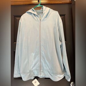 Pacer Velvet like Sweatsuit Light Blue 3X NWT
